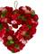 Red and Pink Wooden Rose Valentine's Day Artificial Spring Wreath 13.5"